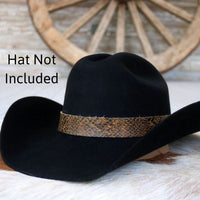 Brown Snake Print Leather Hat Band