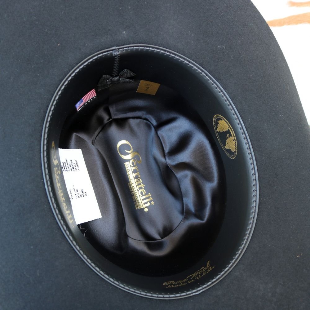 Serratelli Black Wool Cowboy Hat