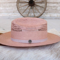 Stetson Redwood Apricot Straw Fedora Hat