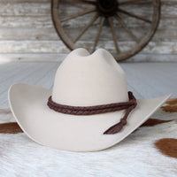 Brown Braided Leather Hat Band