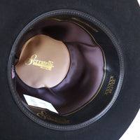 Serratelli Black 6X Beaumont Open Crown Felt Cowboy Hat - Size 8