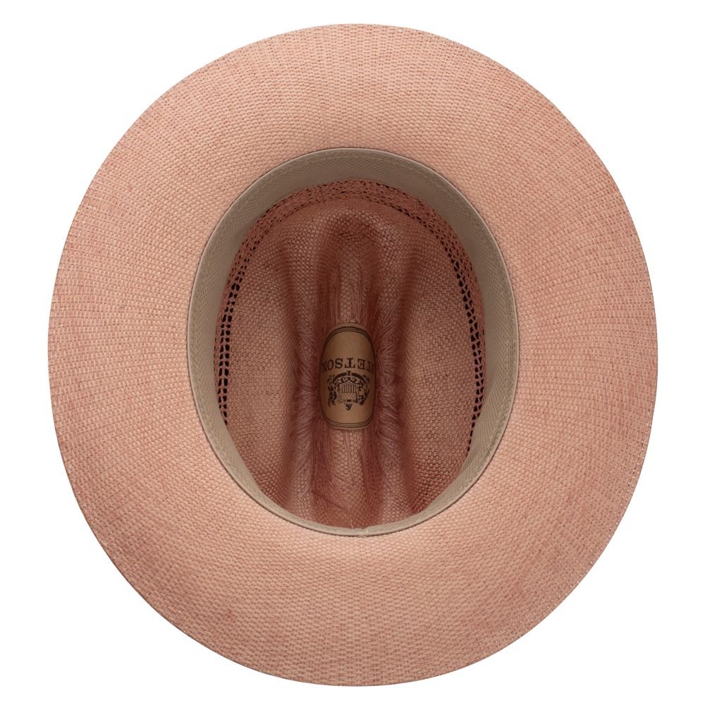 Stetson Redwood Apricot Straw Fedora Hat