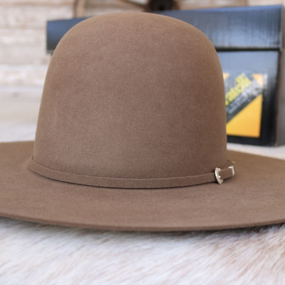 Serratelli Pecan 6X Beaumont Open Crown Felt Cowboy Hat - Size 8
