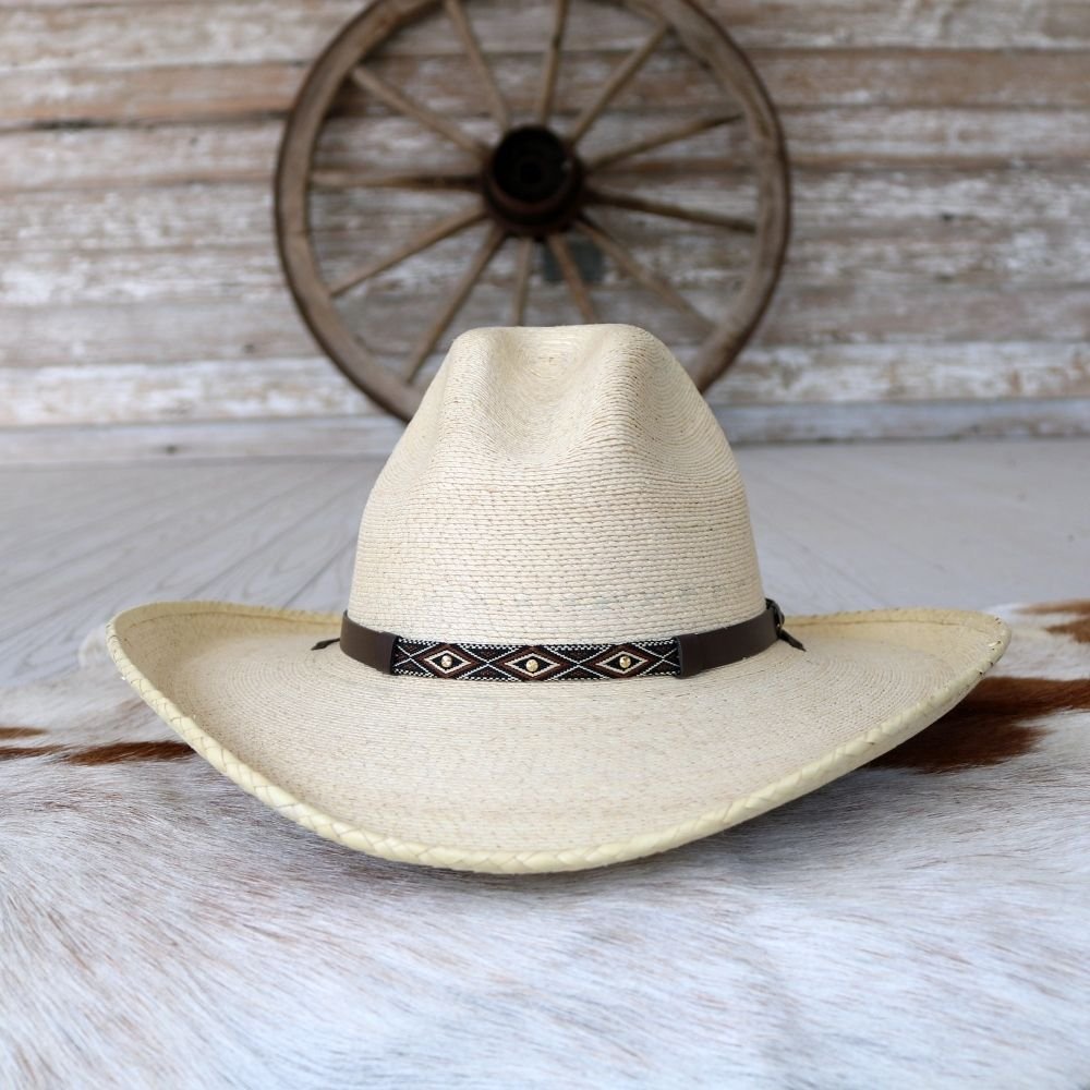 Stetson Calhoun Men's Palm Leaf Straw Cowboy Hat Gus Crown