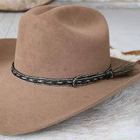 Horsehair Braided Single Tassel Hat Band - Pepper