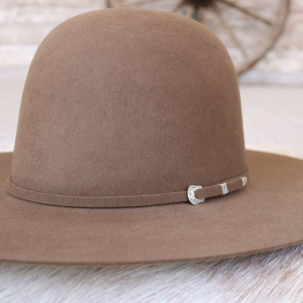 Serratelli Pecan 6X Beaumont Open Crown Felt Cowboy Hat - Size 8