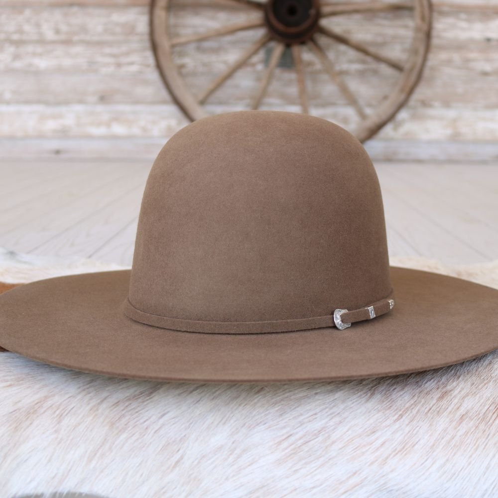Serratelli Pecan 6X Beaumont Open Crown Felt Cowboy Hat - Size 8