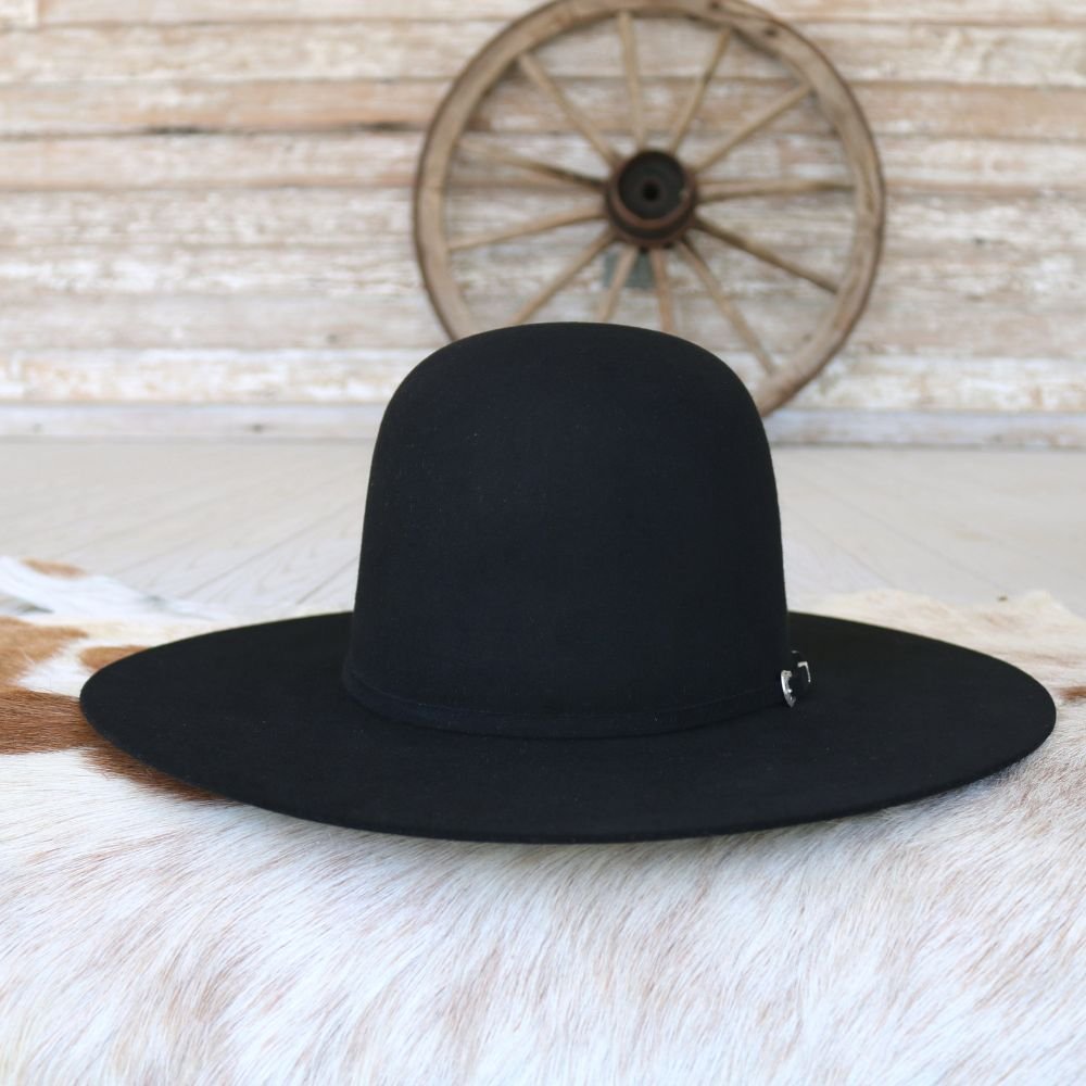 Serratelli Black 6X Beaumont Open Crown Felt Cowboy Hat - Size 8
