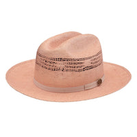 Stetson Redwood Apricot Straw Fedora Hat