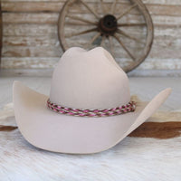 Horsehair Braided Single Tassel Hat Band - Cerise