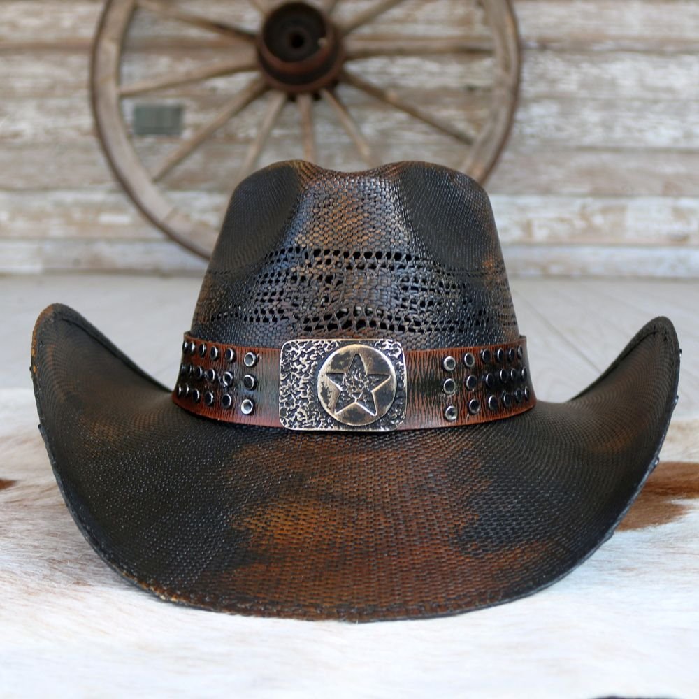 Stampede Men's Straw Cowboy Hat - The Black Star