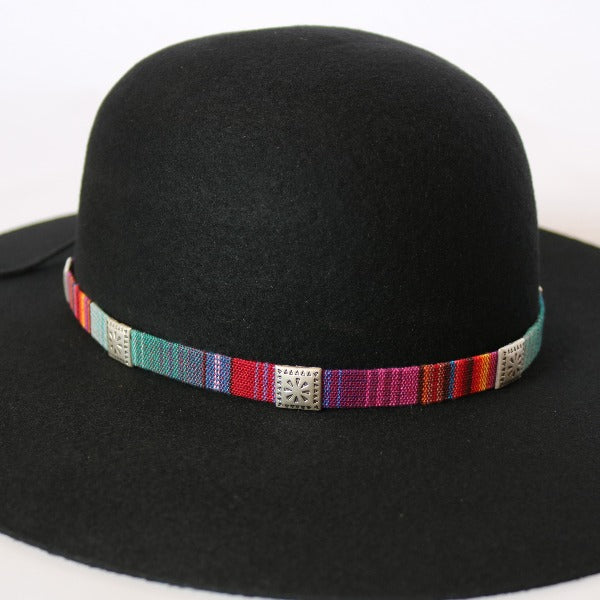 hat band, hatband hatbands multicolor western summer spring fedora handmade  textile