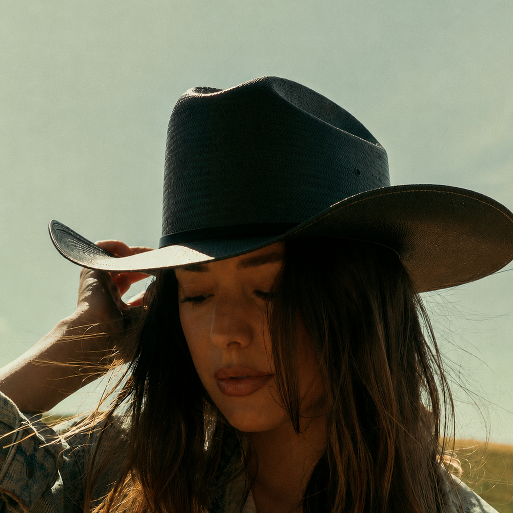 Stetson Coal Mine Black Straw Cowboy Hat