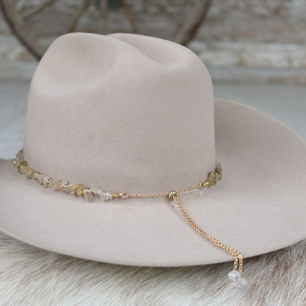 Earthy Neutral Tumbled Stone Hat Band