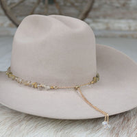 Earthy Neutral Tumbled Stone Hat Band