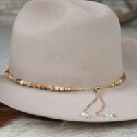 Chunky Brown Jasper Stone Hat Band - Sienna