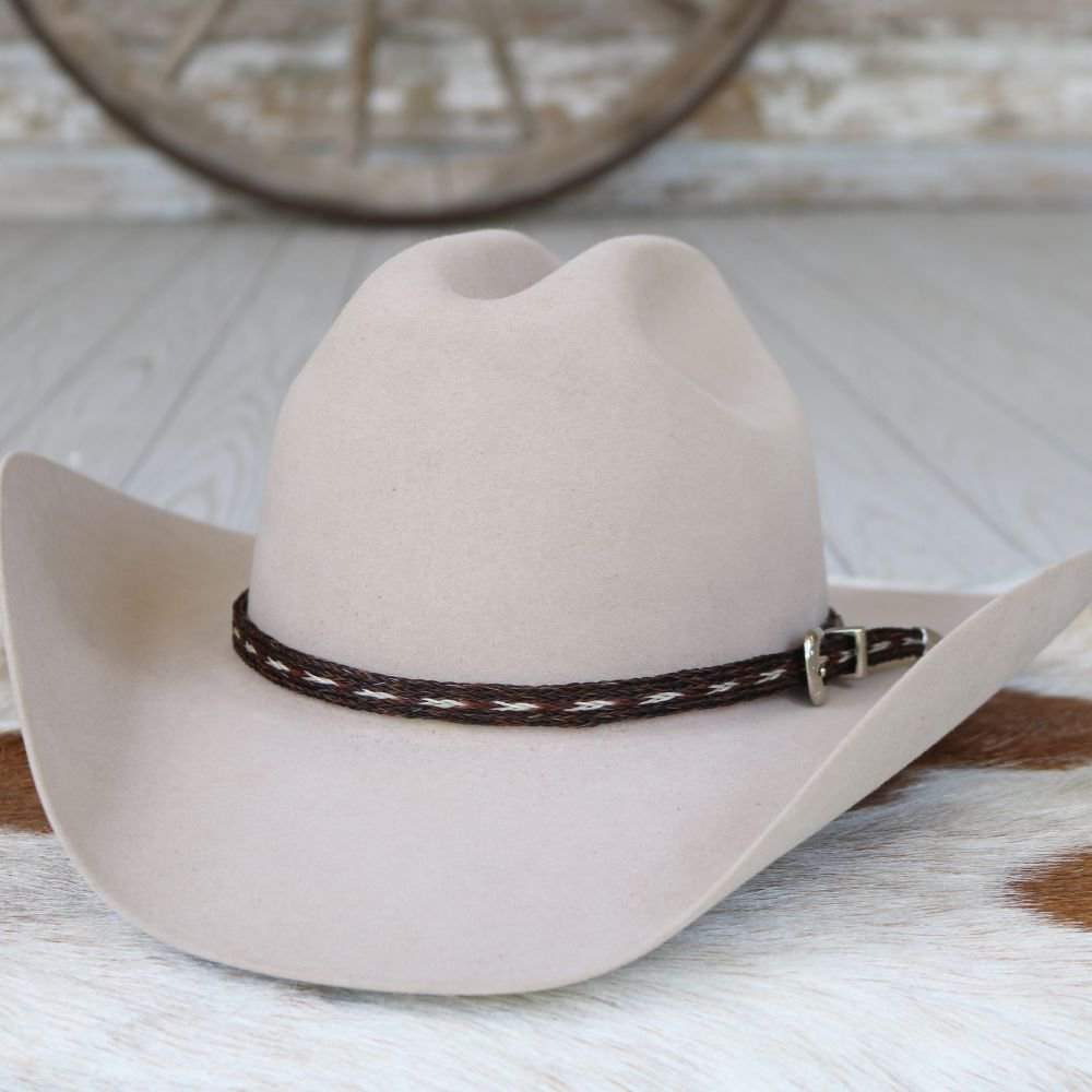Horsehair 5 Strand Braided Buckle Hat Band - Stockman