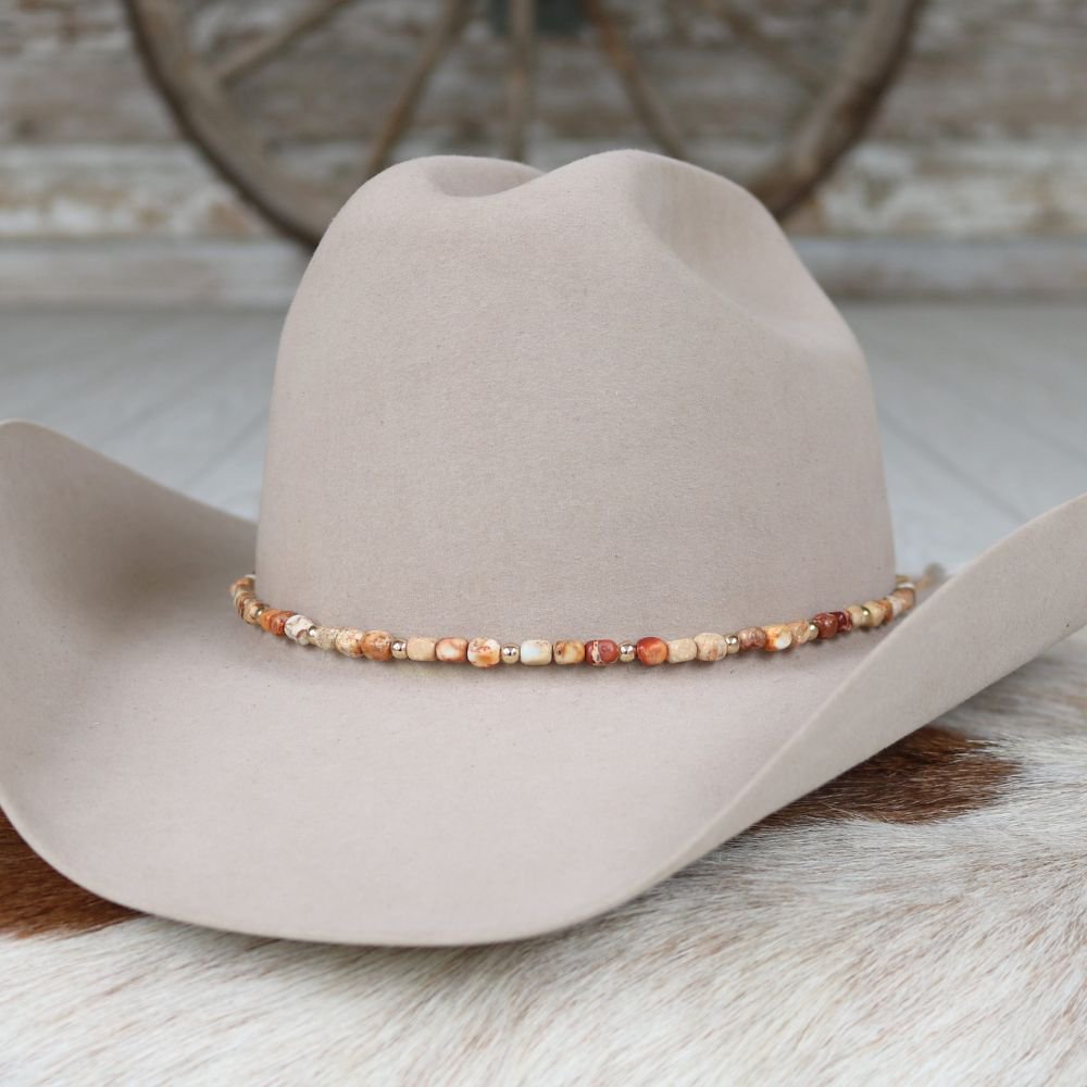 Chunky Brown Jasper Stone Hat Band - Sienna