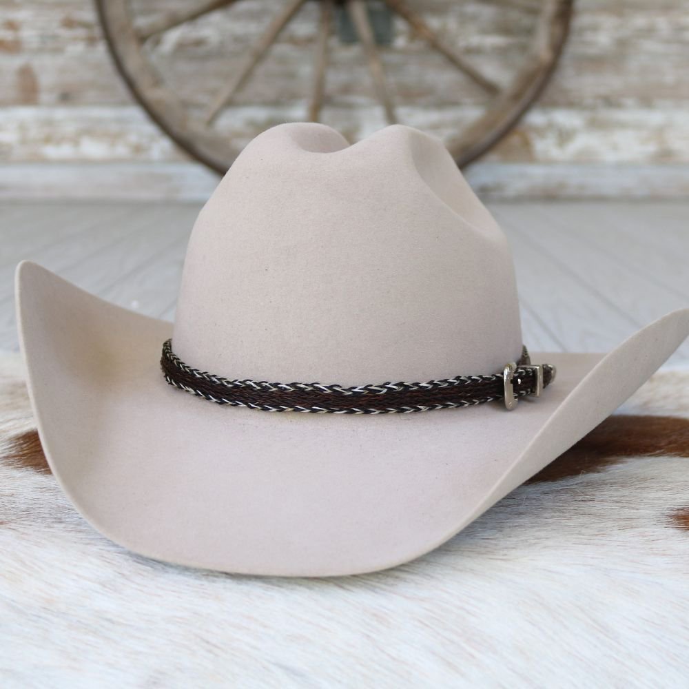 Horsehair 5 Strand Braided Buckle Hat Band - Roughstock