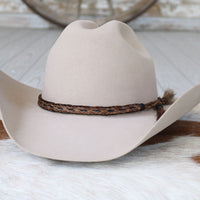 Horsehair 5 Strand Braided Hat Band with Double Tassel - Lariat