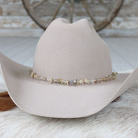 Earthy Neutral Tumbled Stone Hat Band