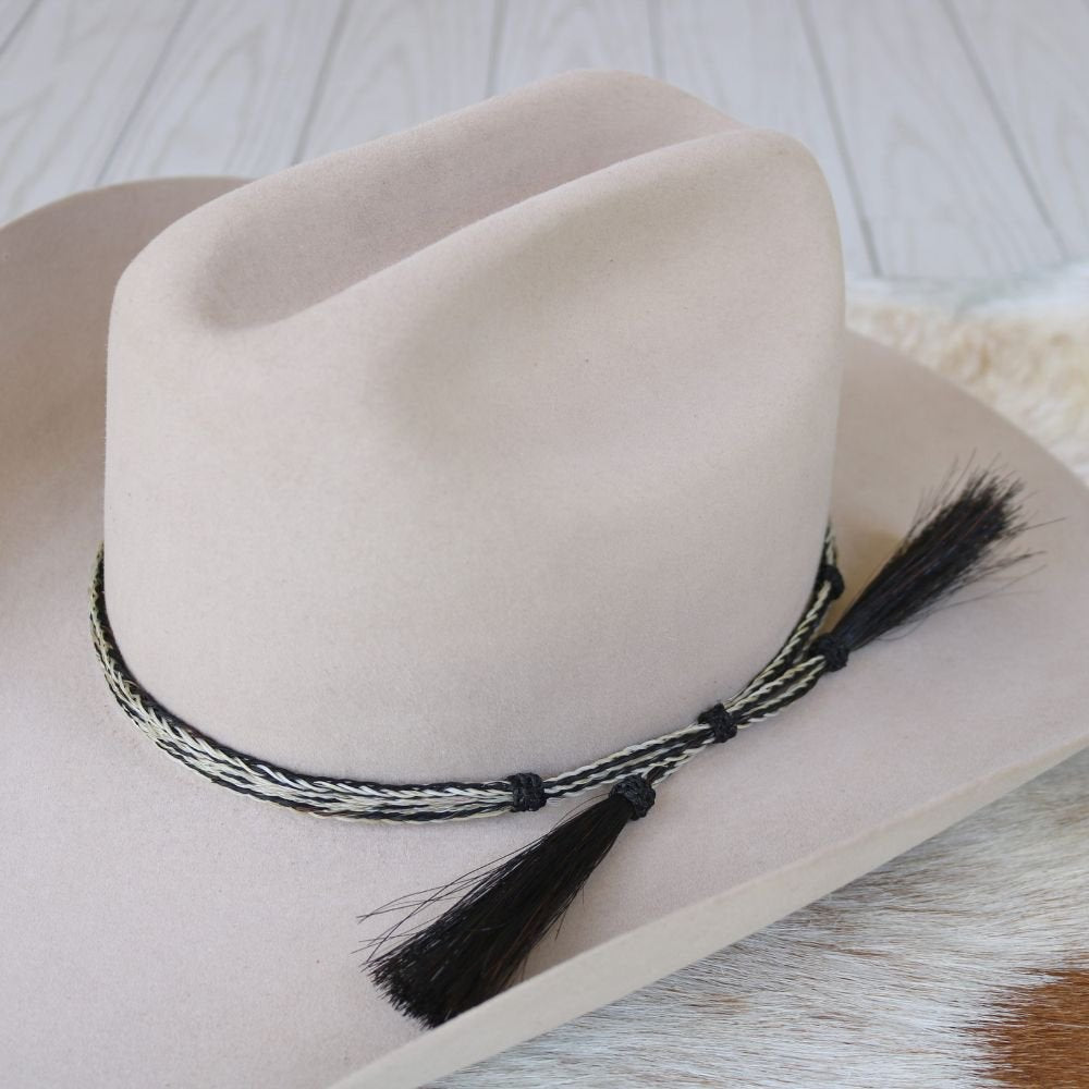 Horsehair 5 Strand Braided Hat Band with Double Tassel - Spur