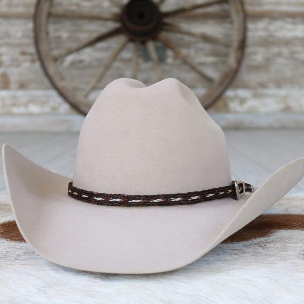 Horsehair 5 Strand Braided Buckle Hat Band - Stockman