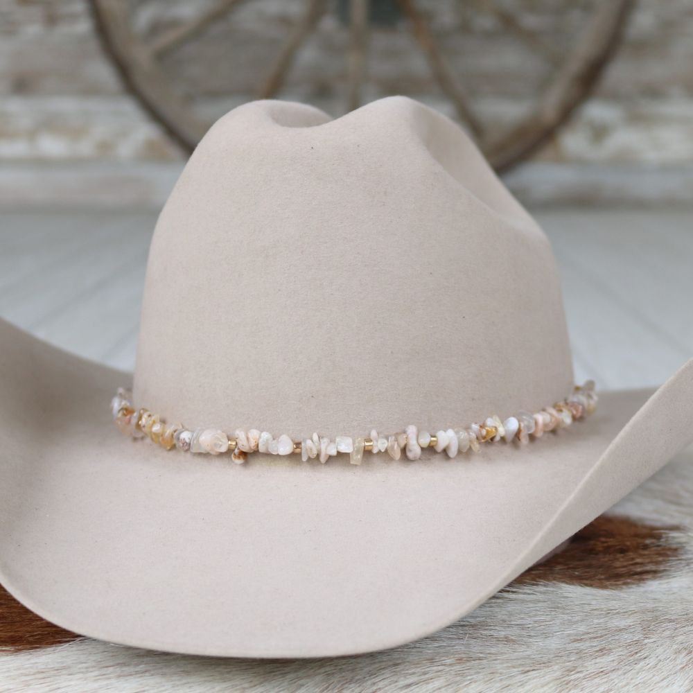 Cream Tumbled Stone Hat Band