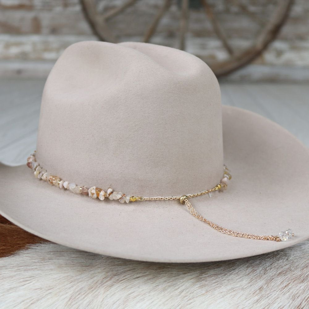 Cream Tumbled Stone Hat Band