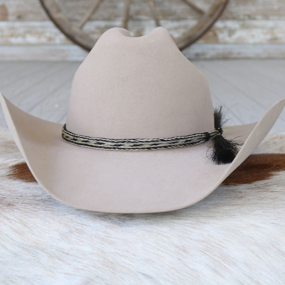 Horsehair 5 Strand Braided Hat Band with Double Tassel - Spur
