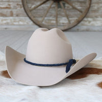 Midnight Blue Braided Leather Hat Band