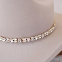 Rose Gold Rhinestone Bling Hat Band - The Kate