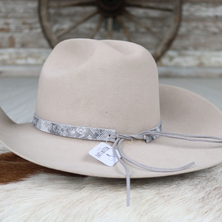Leather Hat Band – Stone Snake