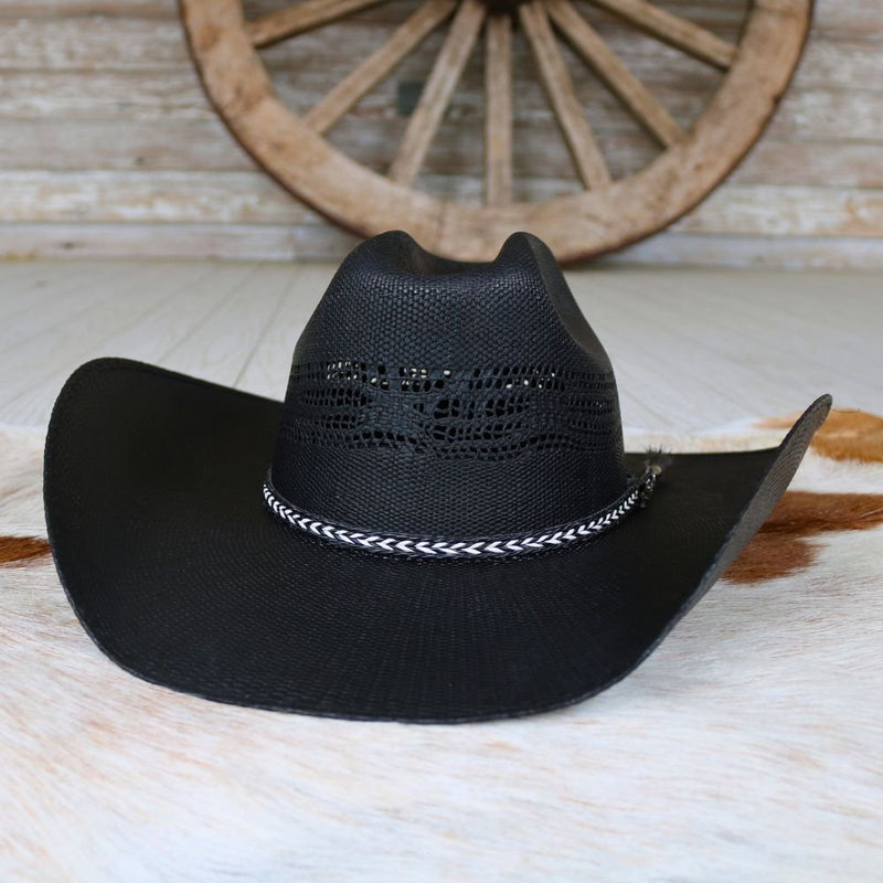 Twister Black Bangora Cowboy Hat – Western Hat Durable Straw  display picture 2