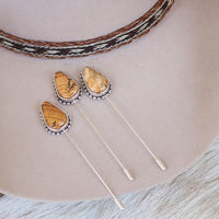 Brown Jasper Hat Pin
