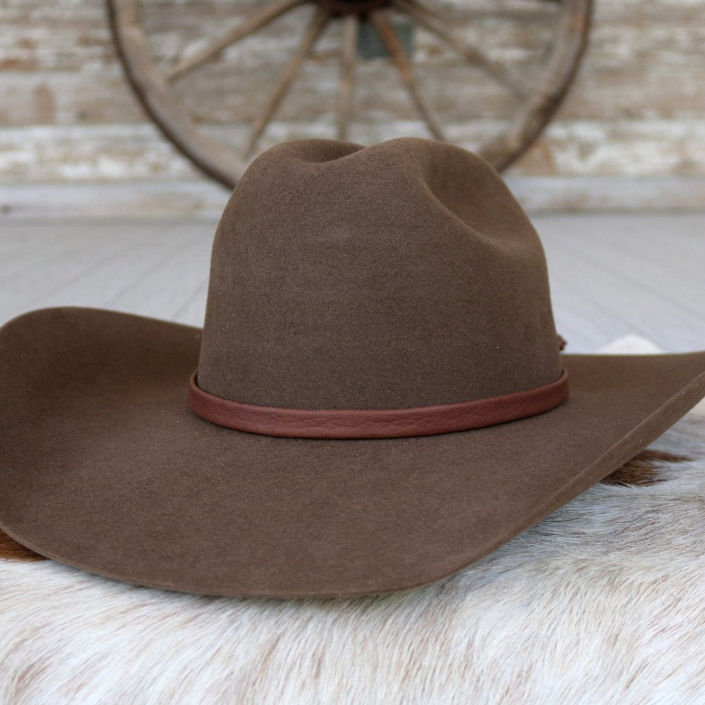 Dark Brown Deerskin Leather Hat Band