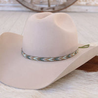 Green Chevron Beaded Hat Band