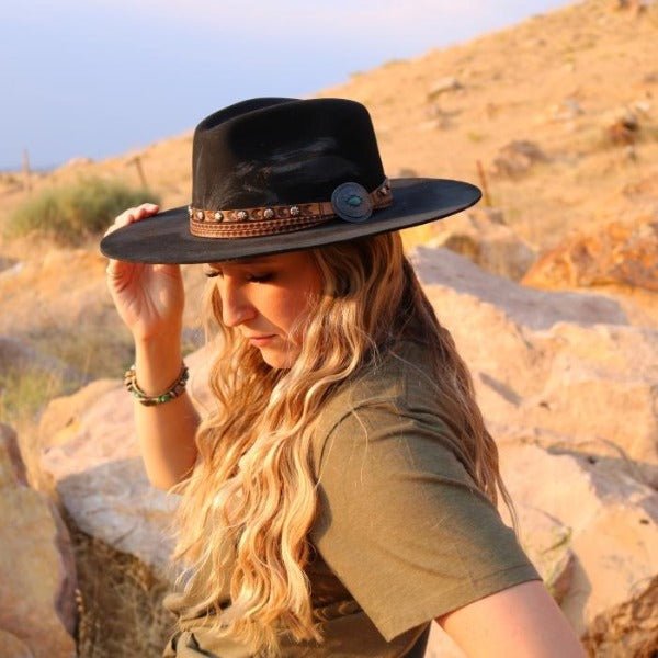 Brown on Black Rancher Hat Brown on Black Rancher Hat