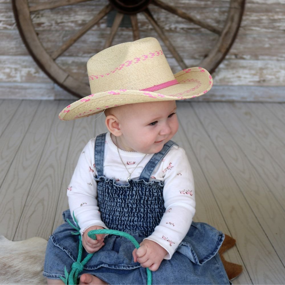 Atwood Baby Girl's Pink Palm Leaf Hat