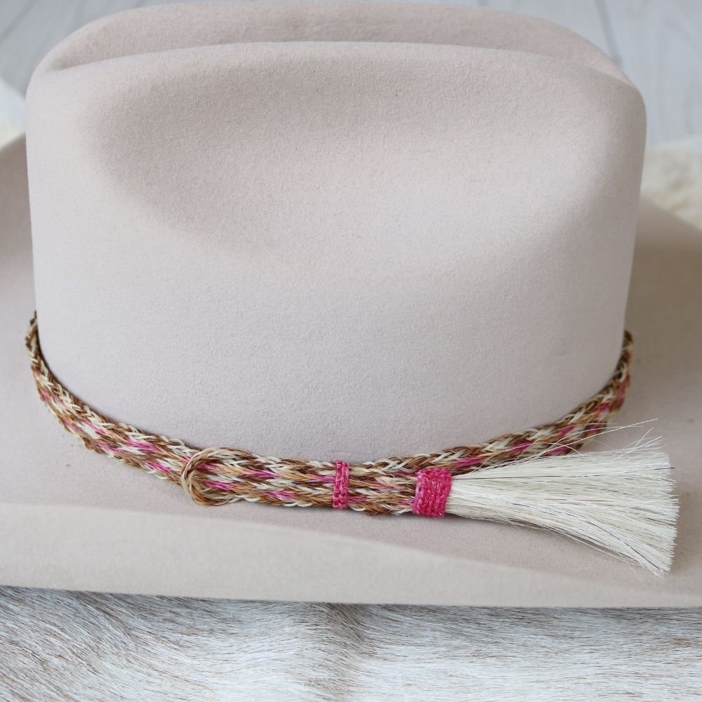 Genuine Horsehair 6 Strand Braided Hat Band with Single Tassel