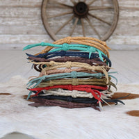 Aqua Braided Leather Hat Band
