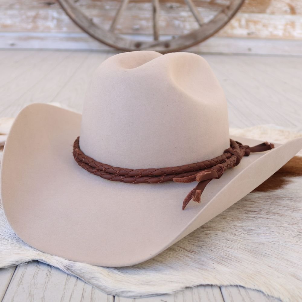 Brown Braided Leather Hat Band – Willow Lane Hat Co display picture 2