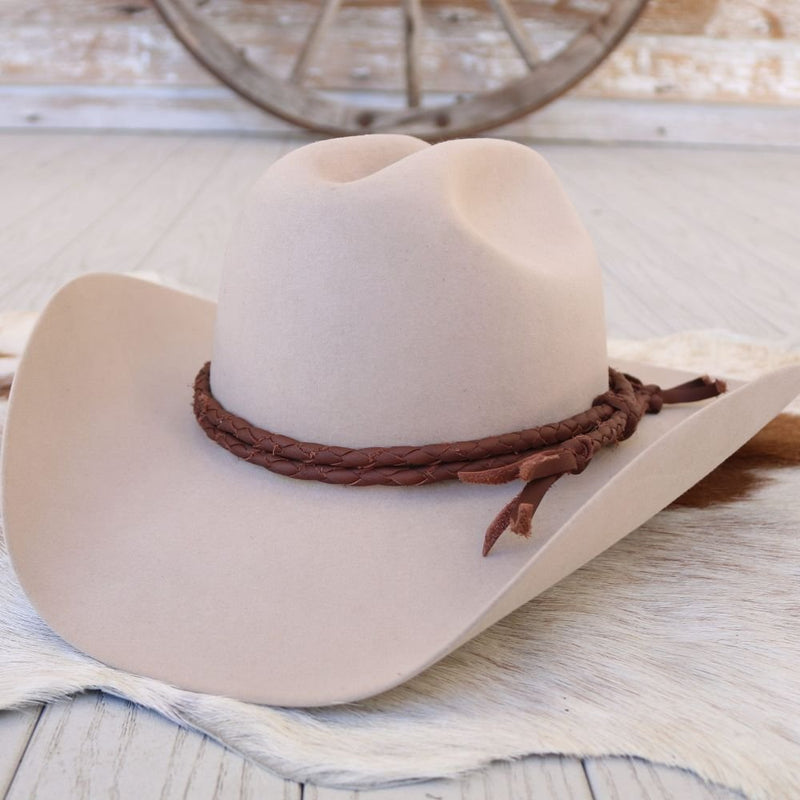 Brown Braided Leather Hat Band – Willow Lane Hat Co display picture 1
