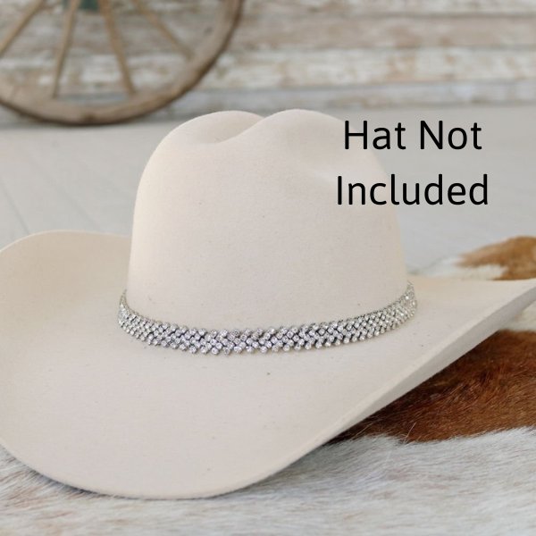 Silver Rhinestone Bling Hat Band - Harlow