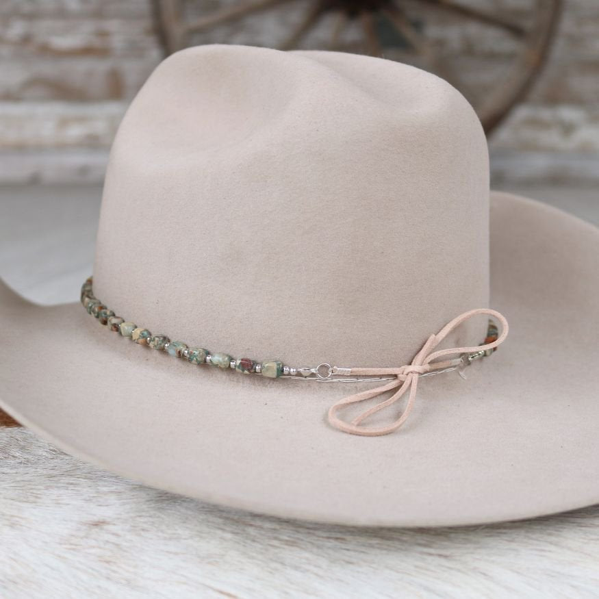 Chunky Natural Stone Hat Band - Flint