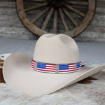 American Flag Beaded Hat Band