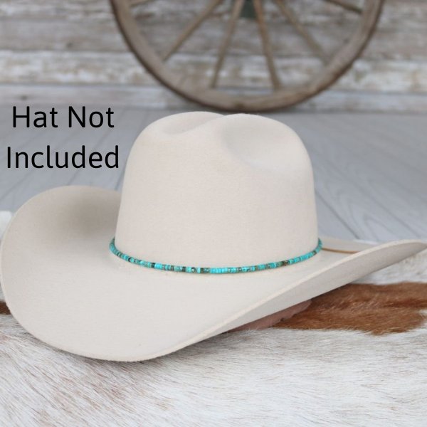 Bailey Turquoise Cowboy Hat with White Band Bailey 4X Turquoise Fur Felt Cowboy Hat – Willow Lane Hat Co main image 3