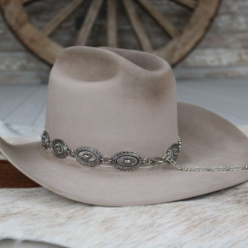 Antiqued Oval Concho Hat Band - Briscoe
