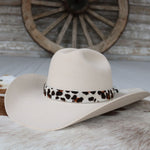 Leopard Print Leather Hat Band - Amelia