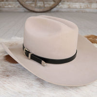 Western Black Leather Hat Band - Cash